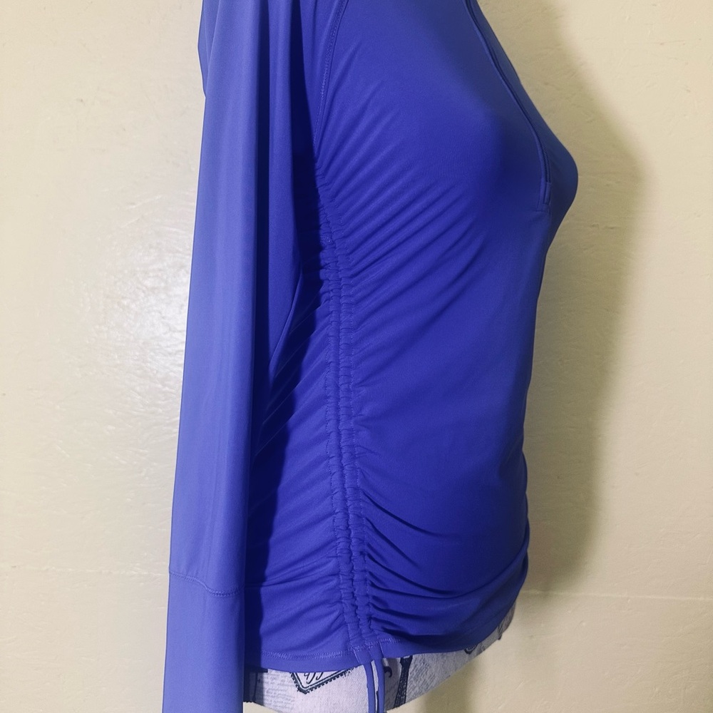 CALIA by Carrie Underwood Purple Ruched Side Quarter Zip Athletic Top XS - Picture 3 of 8